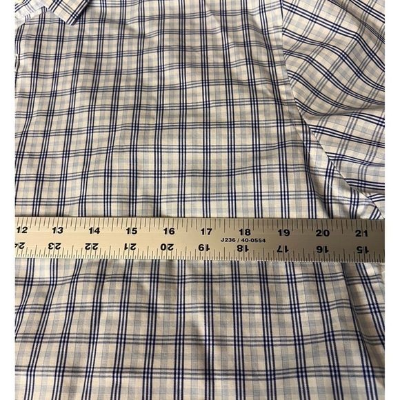 Nordstrom Rack Mens Trim Fit Button Down Shirt Size 16 34/35 Navy Blue w White - Picture 7 of 9